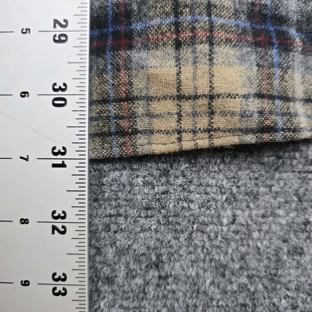 Vintage Pendleton Wool Shadow‎ Plaid Shirt Mens S USA 100% Virgin Wool Blue Tan - Picture 6 of 9